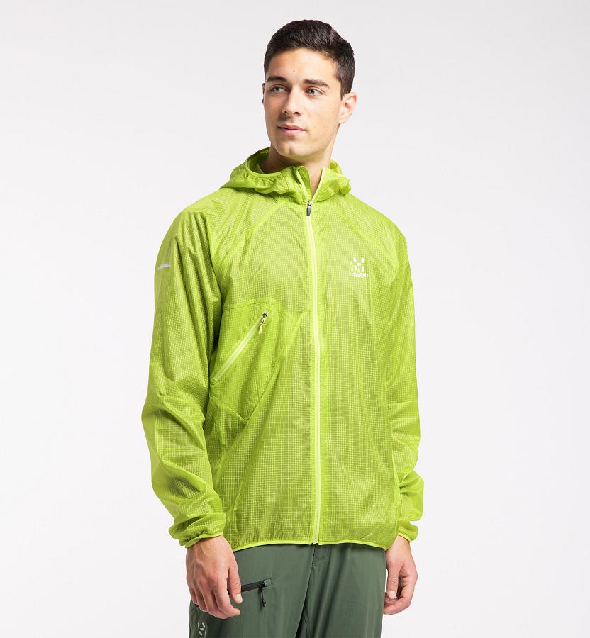 Haglöfs Mens L.I.M Shield Comp Windbreaker Light Green New Zealand 71432EKLQ